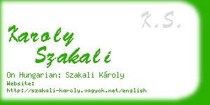 karoly szakali business card